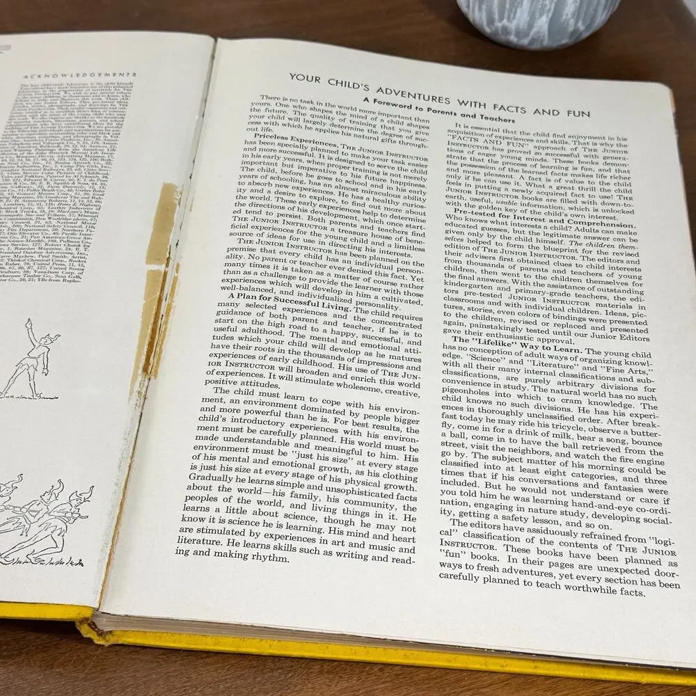 Vintage The Junior Instructor Book 1 Illustrations, Sheet Music Hardcover 1959